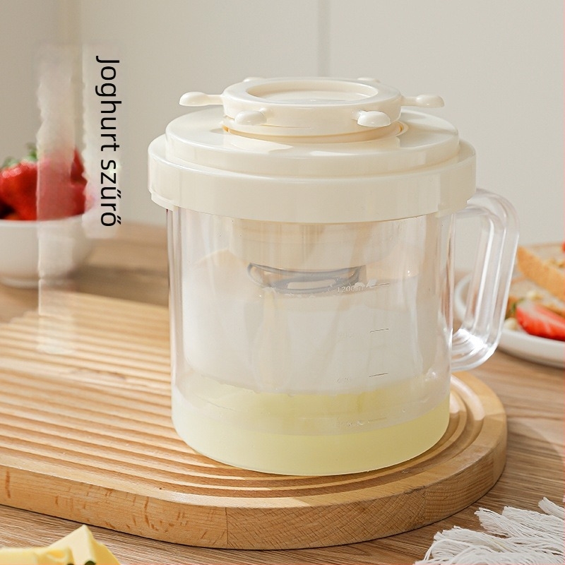 Családi joghurt szűrő rugós savóelválasztóval, nagy kapacitású, házi görög joghurt és szójaital szűrésére