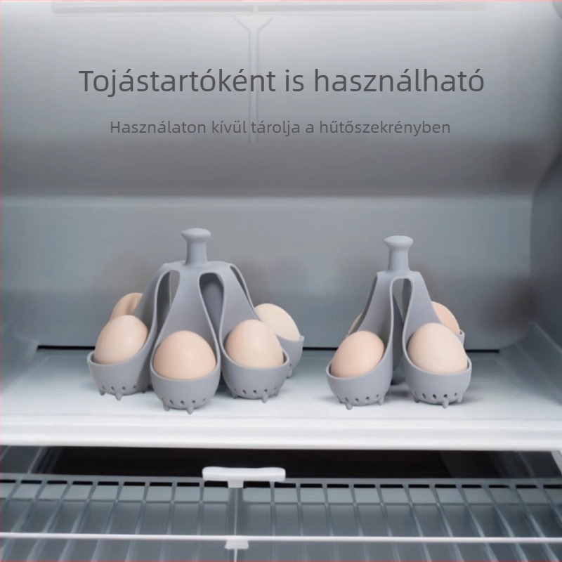 Új szilikon tojásfőző készülék, magas hőmérséklet-álló, háztartási tojásfőző eszköz, tojásforma tartó és tároló tálca