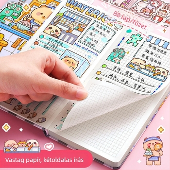 Small Mochi heti tervezőfüzet négyzetrácsos oldalakkal, aranyos stílus