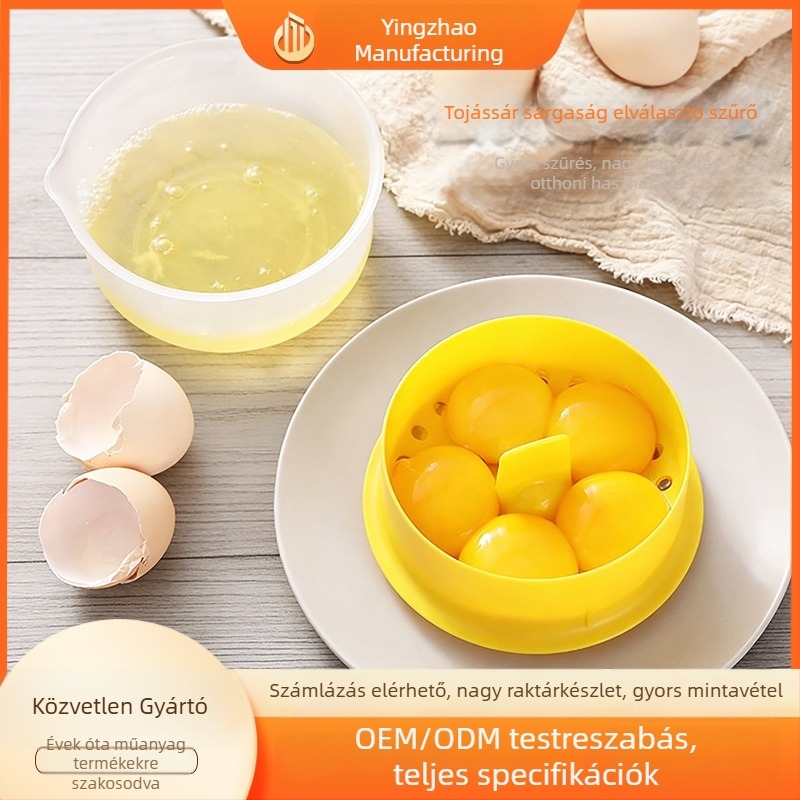 Tojásfehérje és sárgája szeparáló szűrővel – konyhai eszköz
