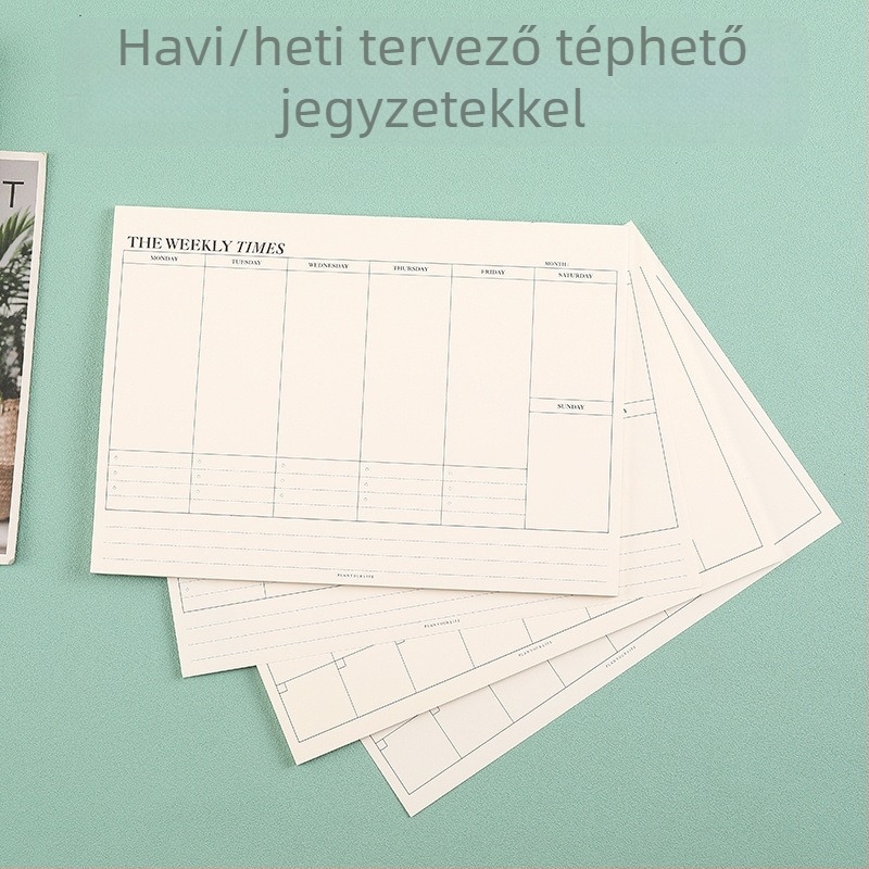 Egyszerű napi tanulási tervező: heti- és havi tervfüzet letéphető oldalakkal az önfegyelemhez és az időgazdálkodáshoz