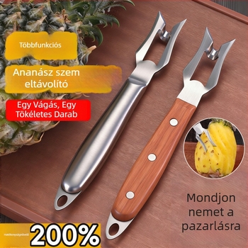 Ananászmag‑kivágó eszköz gyümölcsboltok számára — kettős használatú, gyors magkivágó kés, vastagított 304 rozsdamentes acélból