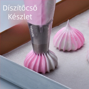 ART EXHIBITION Patisserie díszítő cső készlet – tortákhoz, süteményekhez és babaételekhez, rozsdamentes acél 304