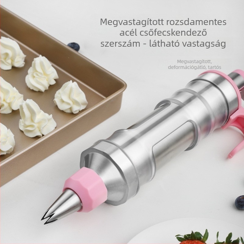 Rozsdamentes acél díszítő pisztoly készlet torta- és desszertdíszítéshez