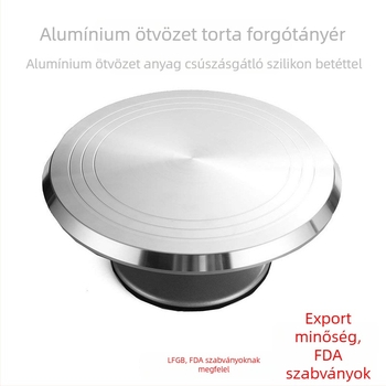12 hüvelykes tortaforgótál alumínium ötvözetből, szilikon csúszásmentes talppal