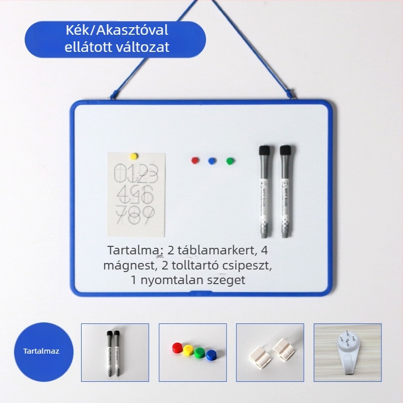 Funi falra szerelhető mágneses, kétoldalas író/rajztábla tartóval – színes, gyerekek otthoni tanulásához