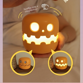 Tök alakú USB-töltő éjjeli lámpa, lágy fény Halloweenhez