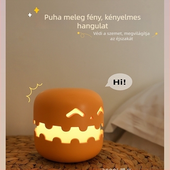 Tök alakú USB-töltő éjjeli lámpa, lágy fény Halloweenhez