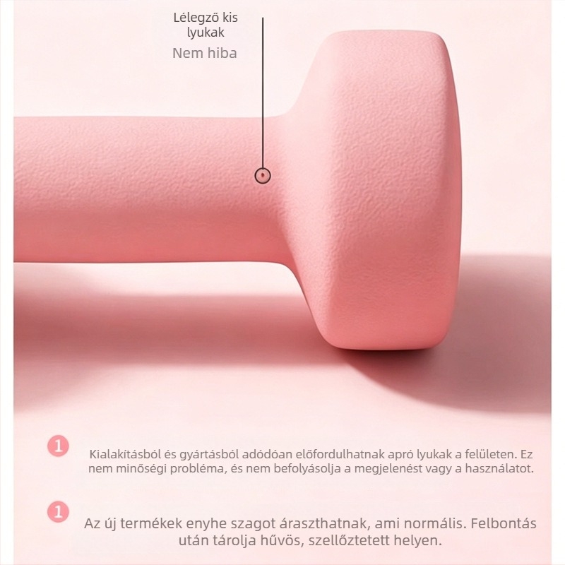 Műanyag bevonatú gömbfejű súlyzók, tömör öntöttvasból, otthoni edzéshez, 1–5 kg