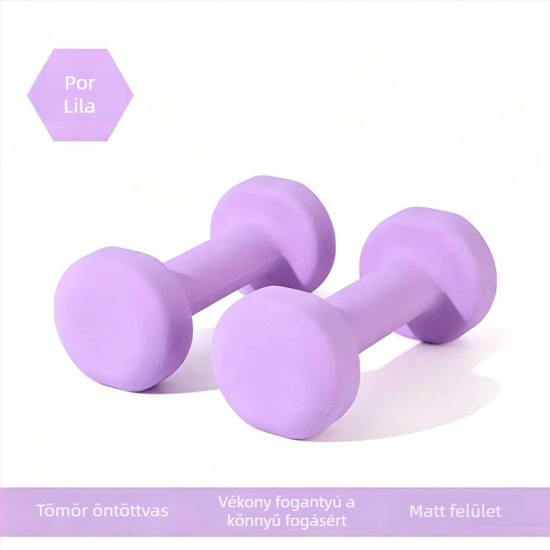 Műanyag bevonatú gömbfejű súlyzók, tömör öntöttvasból, otthoni edzéshez, 1–5 kg