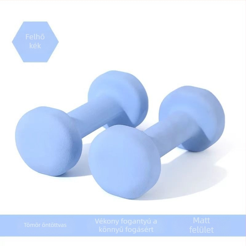 Műanyag bevonatú gömbfejű súlyzók, tömör öntöttvasból, otthoni edzéshez, 1–5 kg