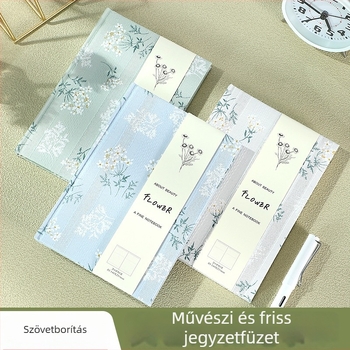 A5-ös keményfedeles notesz vászonfedéllel – minimalist diák napló nyomtatott oldalakkal