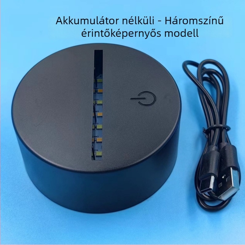 3D homokfestmény éjjeli lámpa alap – színes LED, USB táplálás, érintéses és távirányítós, akril lámpa