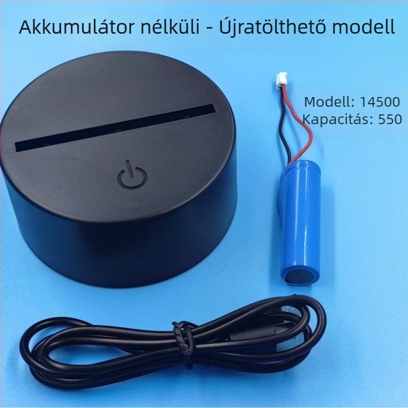 3D homokfestmény éjjeli lámpa alap – színes LED, USB táplálás, érintéses és távirányítós, akril lámpa