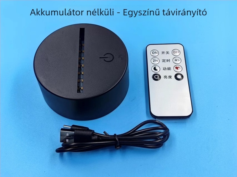 3D homokfestmény éjjeli lámpa alap – színes LED, USB táplálás, érintéses és távirányítós, akril lámpa