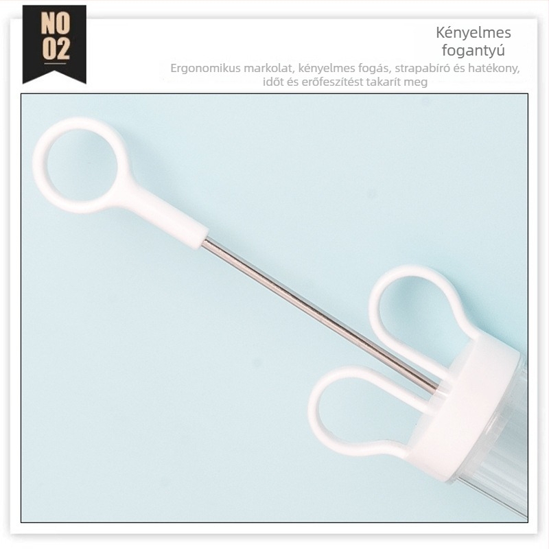 Rozsdamentes acél tortadíszítő töltőcső, 6 részes DIY sütőeszköz-készlet