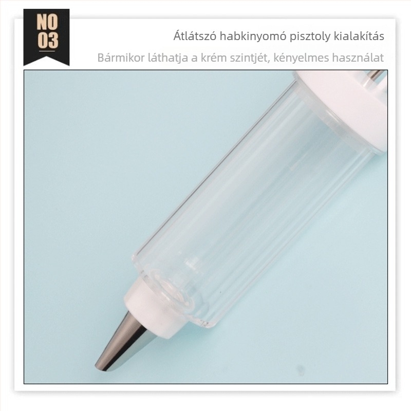Rozsdamentes acél tortadíszítő töltőcső, 6 részes DIY sütőeszköz-készlet