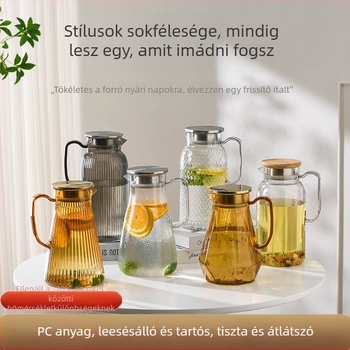 Ütésálló hidegvíz-palack PC- és akril anyagból, nagy kapacitású, otthoni és éttermi használatra; gyümölcslé, italok és virágteához.