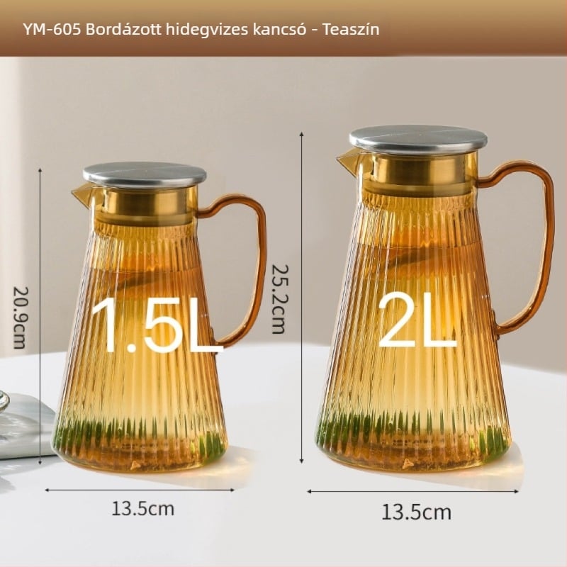 Ütésálló hidegvíz-palack PC- és akril anyagból, nagy kapacitású, otthoni és éttermi használatra; gyümölcslé, italok és virágteához.