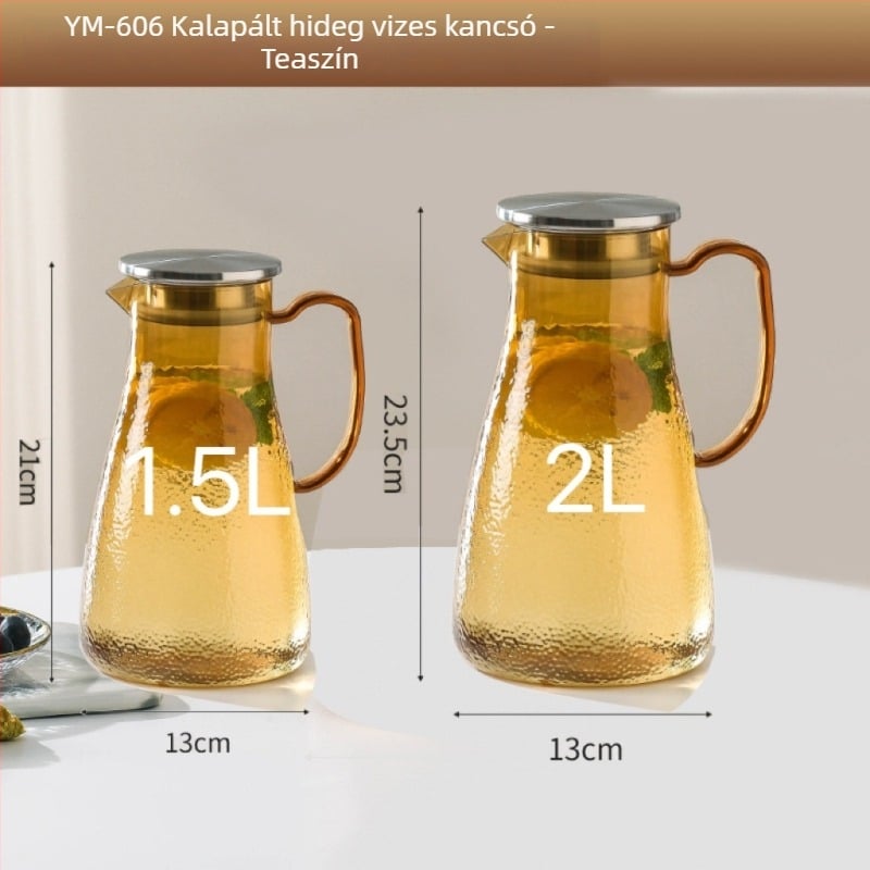 Ütésálló hidegvíz-palack PC- és akril anyagból, nagy kapacitású, otthoni és éttermi használatra; gyümölcslé, italok és virágteához.