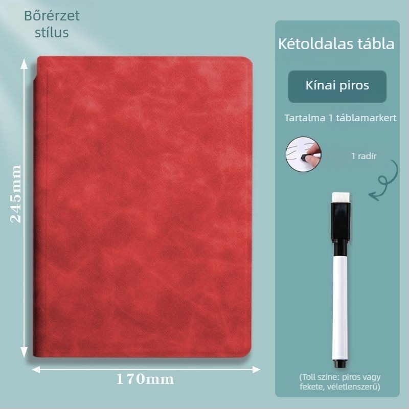 Hordozható fehér tábla jegyzetfüzet – törölhető felülettel, asztali használatra, A5/A4
