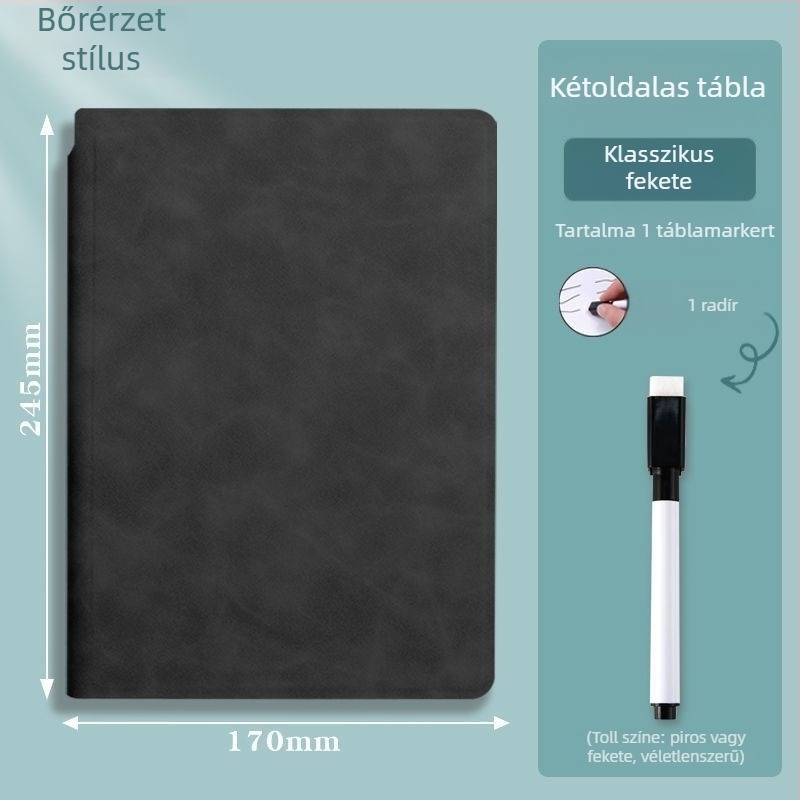 Hordozható fehér tábla jegyzetfüzet – törölhető felülettel, asztali használatra, A5/A4