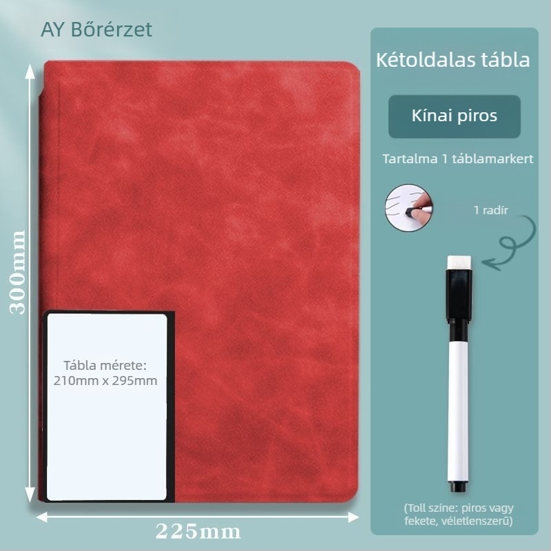Hordozható fehér tábla jegyzetfüzet – törölhető felülettel, asztali használatra, A5/A4