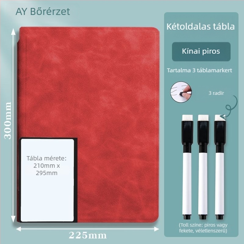 Hordozható fehér tábla jegyzetfüzet – törölhető felülettel, asztali használatra, A5/A4
