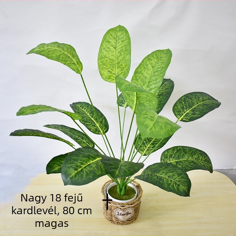 Művirág Bird of Paradise csokor, zöld növények kerthez, erkélyre és nappali dekorációhoz