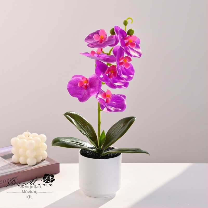 Phalaenopsis művirág bonsai, 35 cm, élethű dekoratív növény