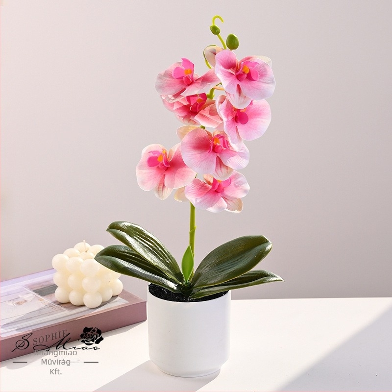 Phalaenopsis művirág bonsai, 35 cm, élethű dekoratív növény