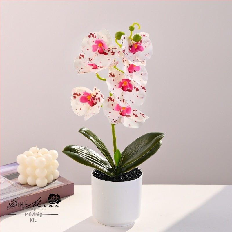 Phalaenopsis művirág bonsai, 35 cm, élethű dekoratív növény