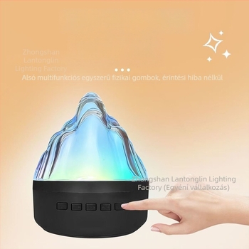 Színes LED újratölthető hangulatvilágítás Bluetooth hangszóróval – éjjeli lámpa jéghegy alakban