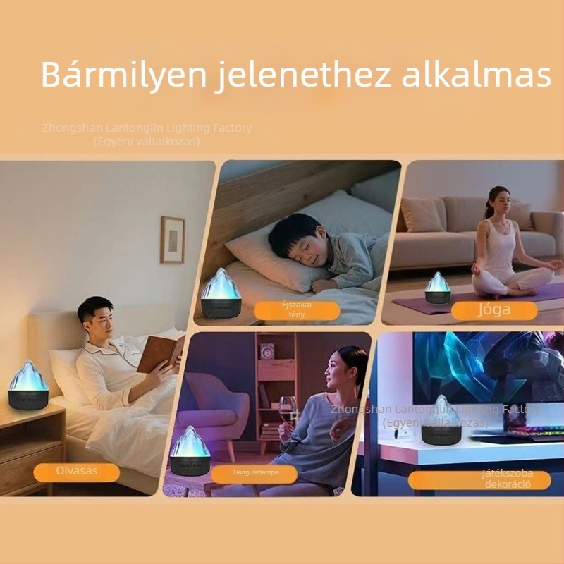 Színes LED újratölthető hangulatvilágítás Bluetooth hangszóróval – éjjeli lámpa jéghegy alakban