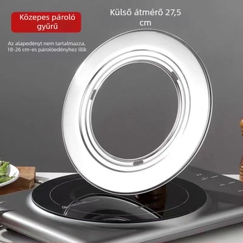 Körkörös rozsdamentes acél gőzölő rács osztóval és gőzölő lemezekkel dumplingshez és kis gőzölt zsemlékhez, otthoni használatra