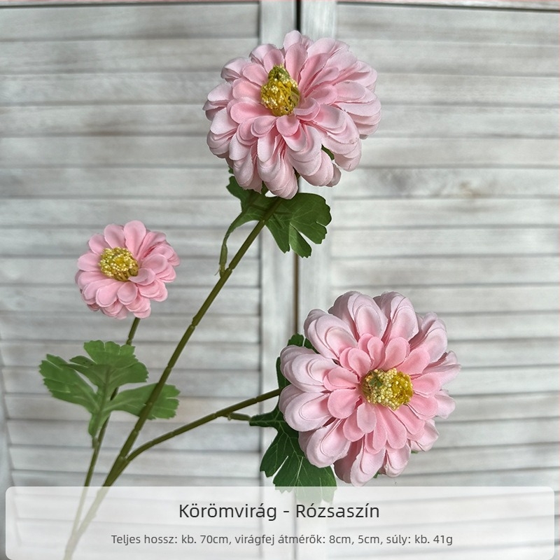 3 fejű selyem körömvirág virágcsokor esküvői díszítéshez, terem- és folyosódekorációhoz