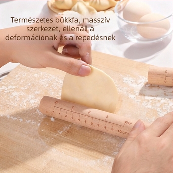Bükkfa nyújtófa mérőskálával