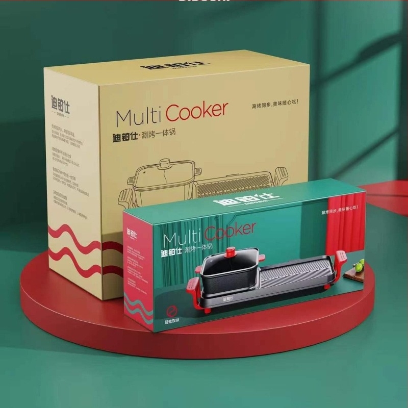 Családi 2-in-1 shabu-shabu és grill elektromos edény, dupla hőmérséklet-szabályozással, koreai stílusú grill, tapadásmentes bevonat