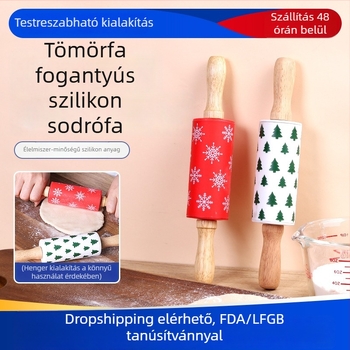 Mini szilikon tésztanyújtó roló otthoni használatra, tapadásmentes, gyerekbarát