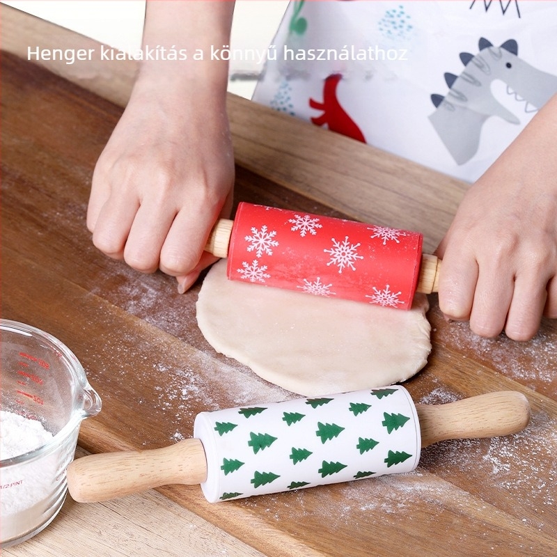 Mini szilikon tésztanyújtó roló otthoni használatra, tapadásmentes, gyerekbarát