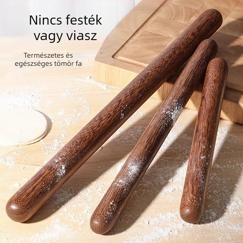 Vörös szantálfa nyújtófa háztartási használatra, tömörfa, kerek fejű nyújtófa tésztalapokhoz, sütőeszköz