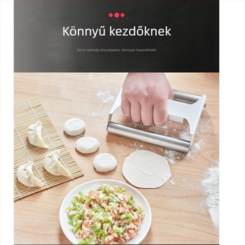304 rozsdamentes acélból készült kézi tészta sodrófa, kettős tengelyes kialakítással, otthoni és professzionális használatra, integrált tészta nyújtó eszköz nagy és kicsi méretekhez