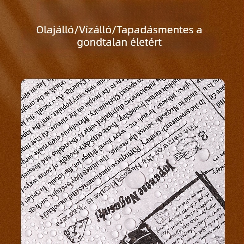 4349. Mimu sütőpapír tekercs, szilikon bevonattal, 8 m, modern minimál stílus, angol mintázat