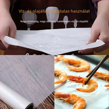 Szilikon bevonat sütőpapír, magas hőmérséklet-álló, tapadásmentes, zsírt felszívó