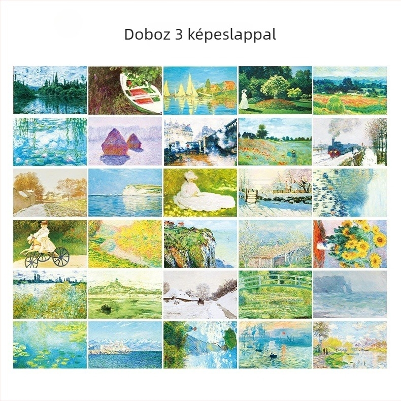 Monet-kert ihletésű impresszionista olajfestmény faldekoráció – kártyaszerű művészeti nyomat