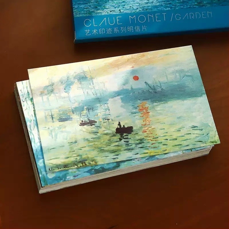 Monet-kert ihletésű impresszionista olajfestmény faldekoráció – kártyaszerű művészeti nyomat