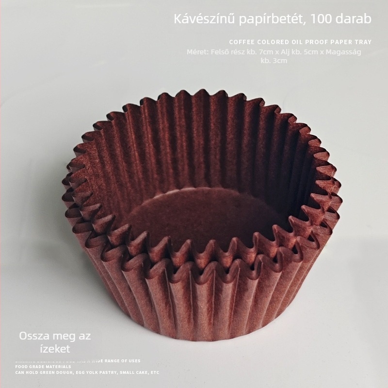 100 darabos csomagoláshoz tervezett erősített papír betét tojássárgája süteményekhez