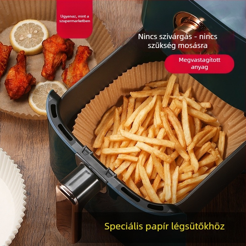 Légsütőpapír – zsírt felszívó, tapadásmentes, kerek formájú, magas hőmérsékletre alkalmas sütőalátét