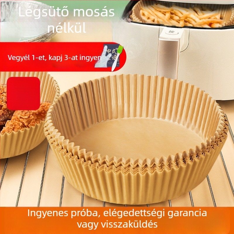 Légsütőpapír – zsírt felszívó, tapadásmentes, kerek formájú, magas hőmérsékletre alkalmas sütőalátét