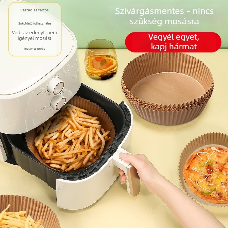 Légsütőpapír – zsírt felszívó, tapadásmentes, kerek formájú, magas hőmérsékletre alkalmas sütőalátét